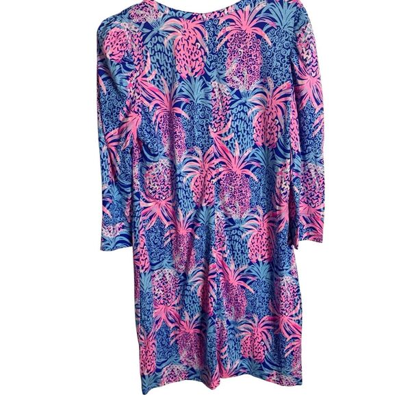 NWT Lilly Pulitzer Pineapple Print Mini Dress Blue Tropic Down Low Size Large - Picture 8 of 8
